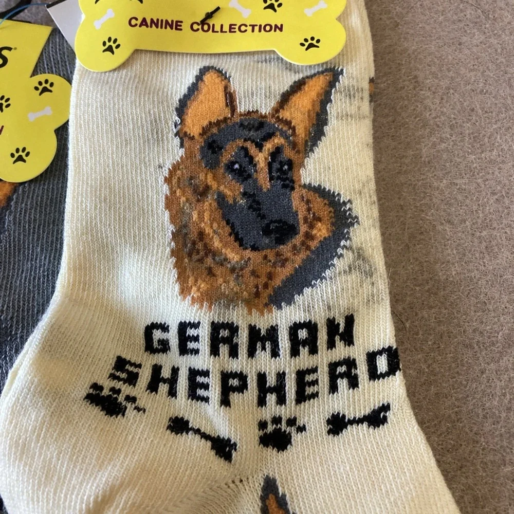 Foozys Socks Canine Collection Set German Shepherd women's Sz 9-11 New Dog Lover
